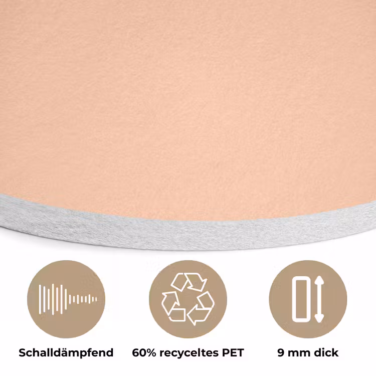 Apricot - Blush - Nude Akoestische PET Vilt - Rond klein 838 -closeup_DE