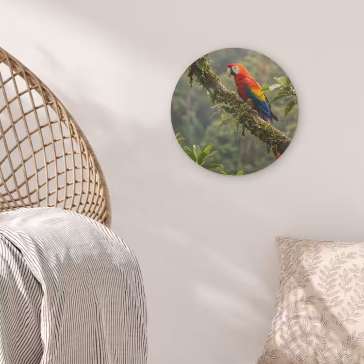 Ara - Jungle - Rood Akoestische PET Vilt - Rond klein -sfeer4