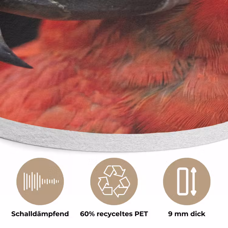 Ara - Portret - Rood Akoestische PET Vilt - Rond klein -closeup_DE