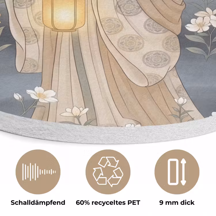 Aziatisch - Vrouw - Kimono Akoestische PET Vilt - Rond klein -closeup_DE