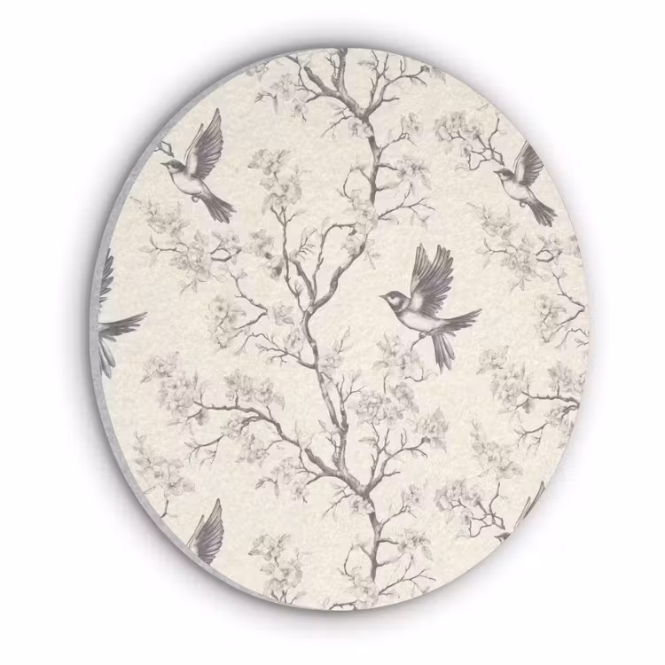 Takken - Vogels - Beige Akoestische PET Vilt - Rond klein 838 -3d