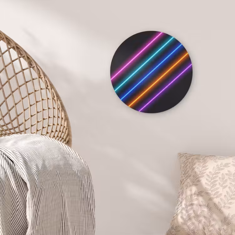 Esthetiek - Retro - Neon Akoestische PET Vilt - Rond klein -sfeer4