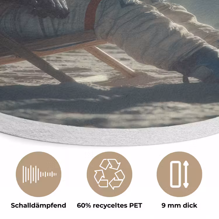 Astronaut - Kat - Glas - Stoel Akoestische PET Vilt - Rond klein -closeup_DE