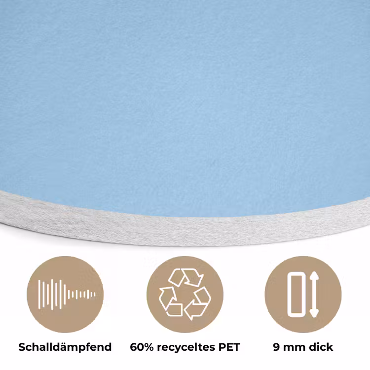 Baby - Blue - Blauw Akoestische PET Vilt - Rond klein 838 -closeup_DE