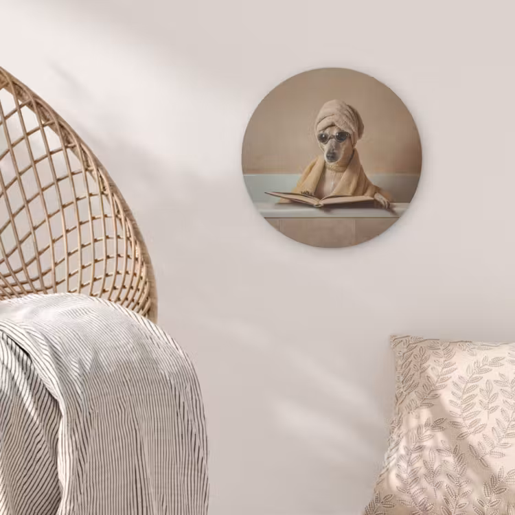 Bad - Hond - Boek - Zonnebril Akoestische PET Vilt - Rond klein -sfeer4