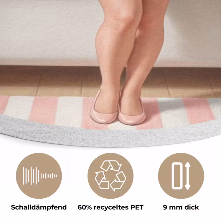 Badkamer - Vrouw - Roze Akoestische PET Vilt - Rond klein -closeup_DE