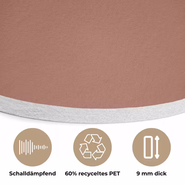 Baked - Earth - Oranje Akoestische PET Vilt - Rond klein 838 -closeup_DE