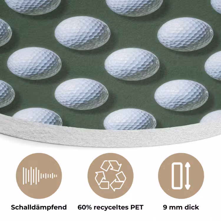 Ballen - Golf - Groen Akoestische PET Vilt - Rond klein 838 -closeup_DE