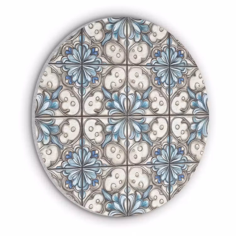 Barok - Tegel - Kleurrijk Akoestische PET Vilt - Rond klein 838 -3d