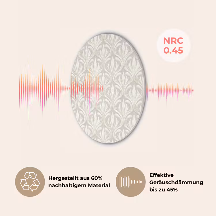 Barok - Patroon - Beige Akoestische PET Vilt - Rond klein 838 -USP_DE