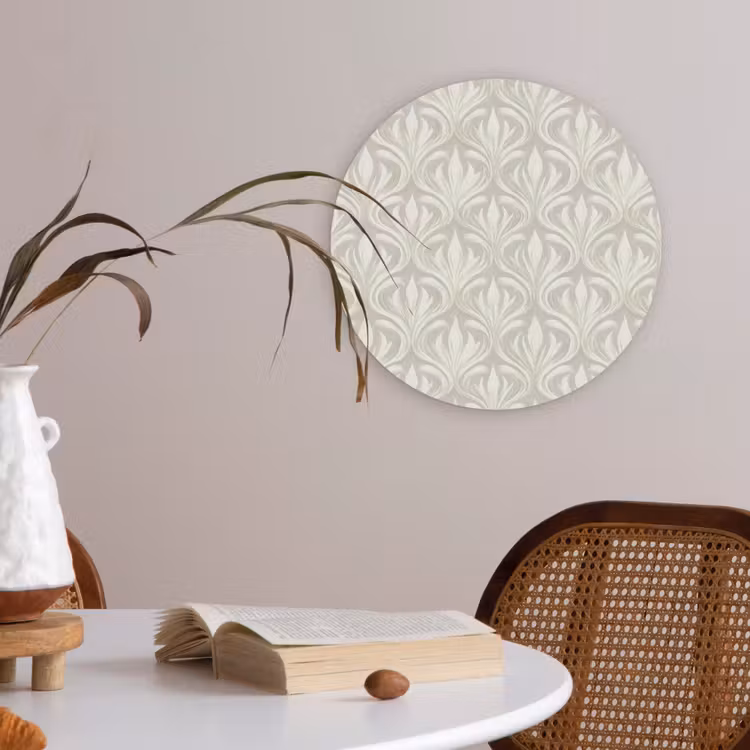 Barok - Patroon - Beige Akoestische PET Vilt - Rond klein 838 -sfeer3