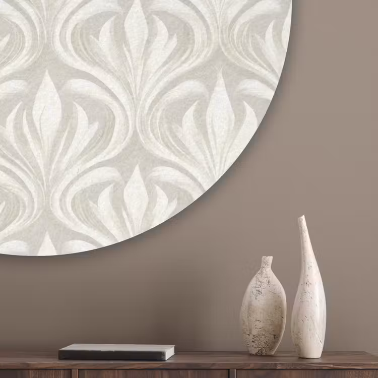 Barok - Patroon - Beige Akoestische PET Vilt - Rond klein 838 -sfeer5_closeup