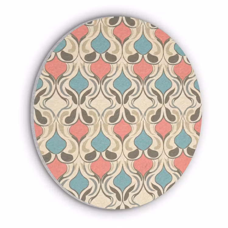 Barok - Retro - Kleurrijk Akoestische PET Vilt - Rond klein 838 -3d