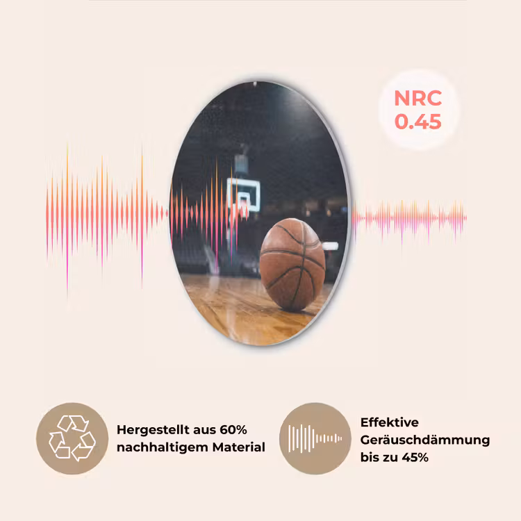 Basketbal - Arena - Sport Akoestische PET Vilt - Rond klein -USP_DE
