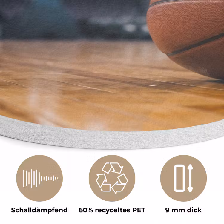 Basketbal - Arena - Sport Akoestische PET Vilt - Rond klein -closeup_DE