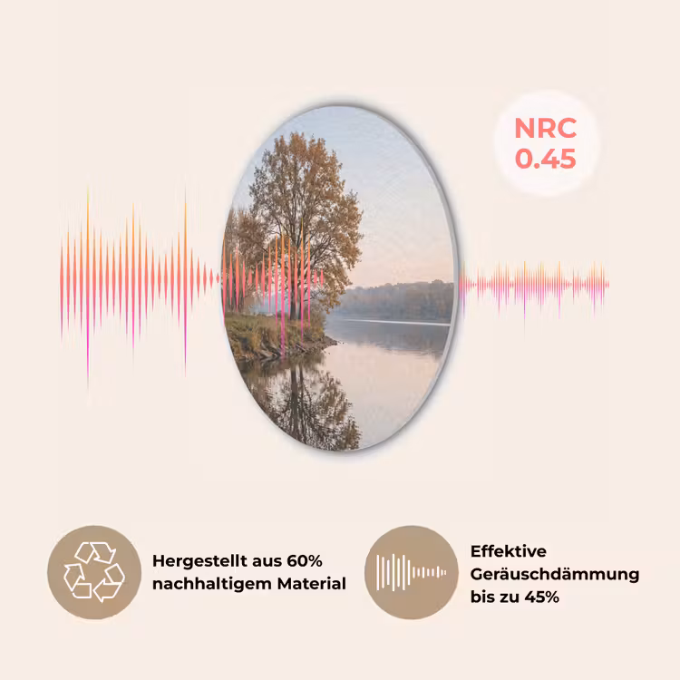 Bomen - Reflectie - Water - Zonsopgang - Serene Akoestische PET Vilt - Rond klein -USP_DE