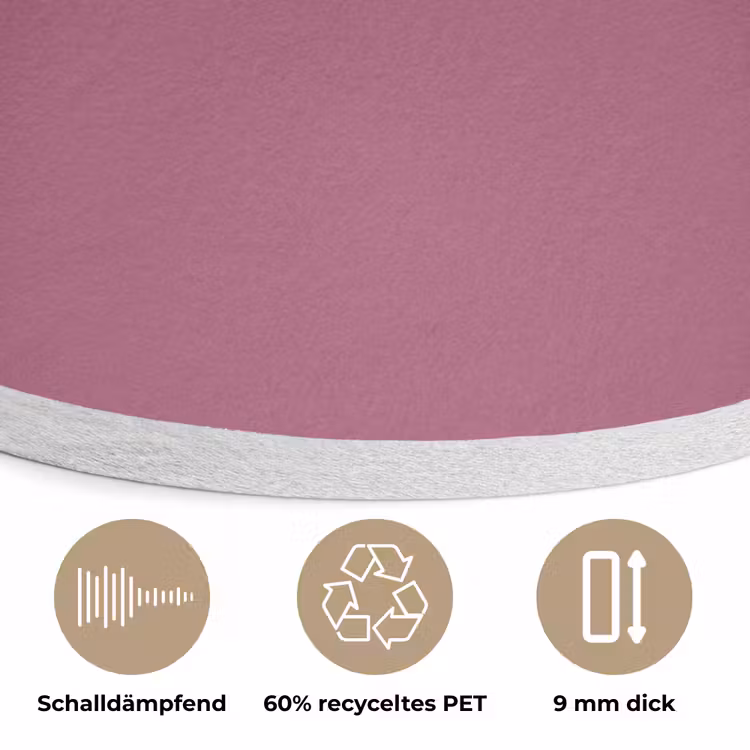 Berry - Roze -Pink Akoestische PET Vilt - Rond klein 838 -closeup_DE