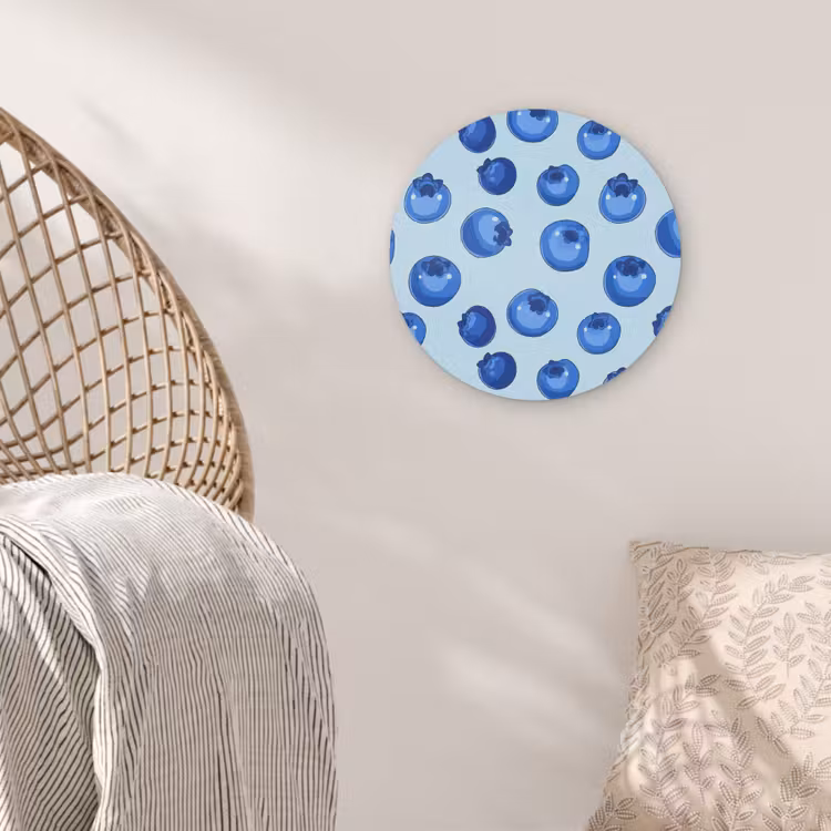 Bessen - Modern - Blauw Akoestische PET Vilt - Rond klein 838 -sfeer4