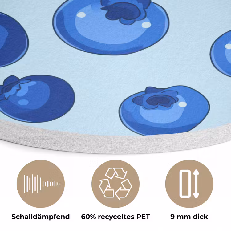 Bessen - Modern - Blauw Akoestische PET Vilt - Rond klein 838 -closeup_DE