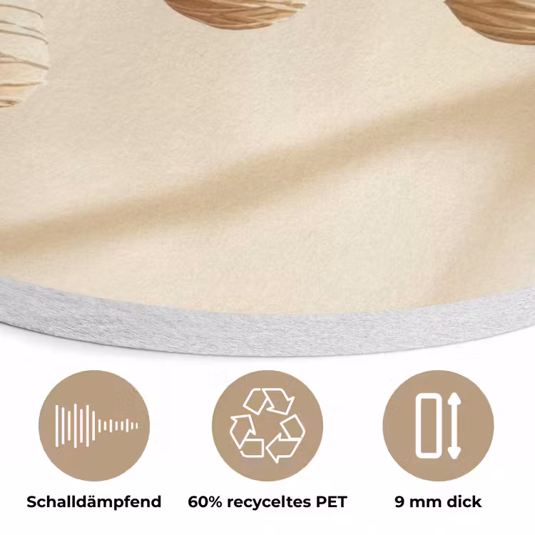 Beige - Paastak - Eieren Akoestische PET Vilt - Rond klein -closeup_DE