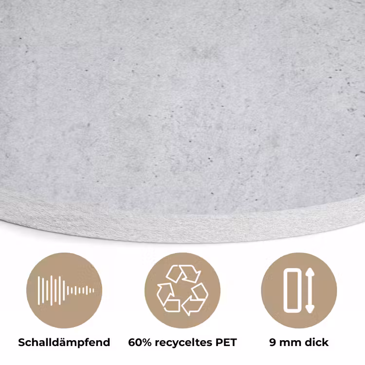 Beton - Textuur - Achtergrond - Grijs - Industrieel Akoestische PET Vilt - Rond klein -closeup_DE