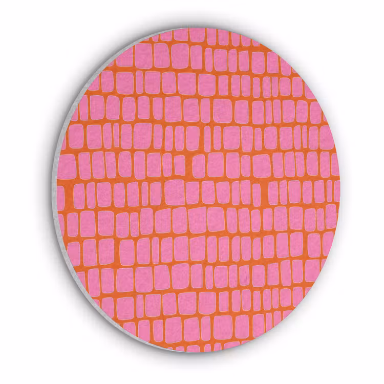 Organisch - Raster - Roze Akoestische PET Vilt - Rond klein 838 -3d