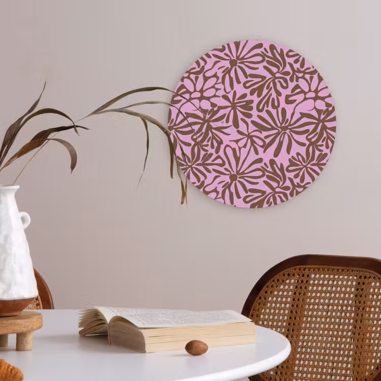 Organisch - Patroon - Roze Akoestische PET Vilt - Rond klein 838 -sfeer3
