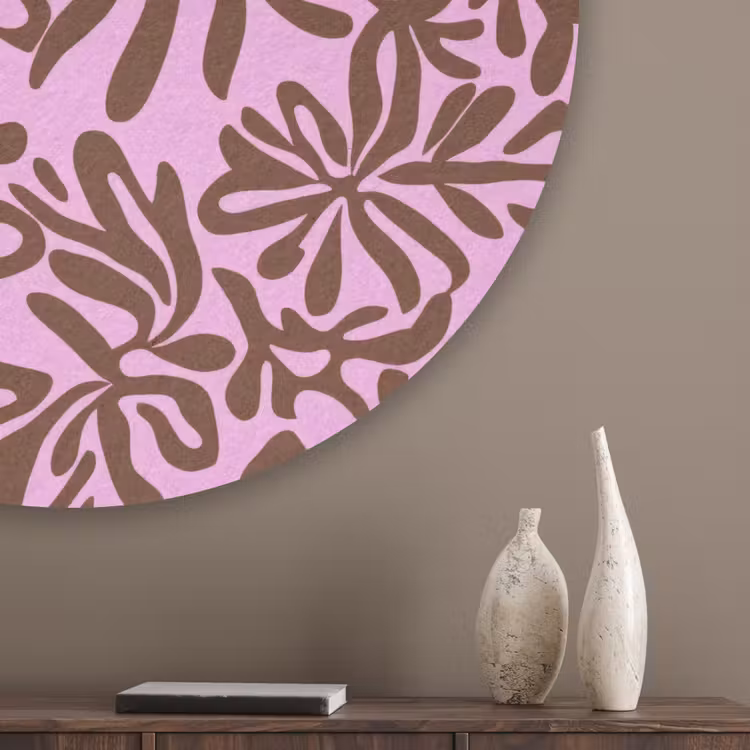 Organisch - Patroon - Roze Akoestische PET Vilt - Rond klein 838 -sfeer5_closeup