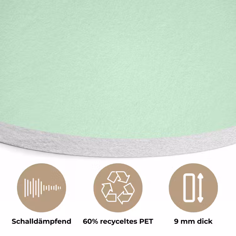 Pale - Mint - Groen Akoestische PET Vilt - Rond klein 838 -closeup_DE