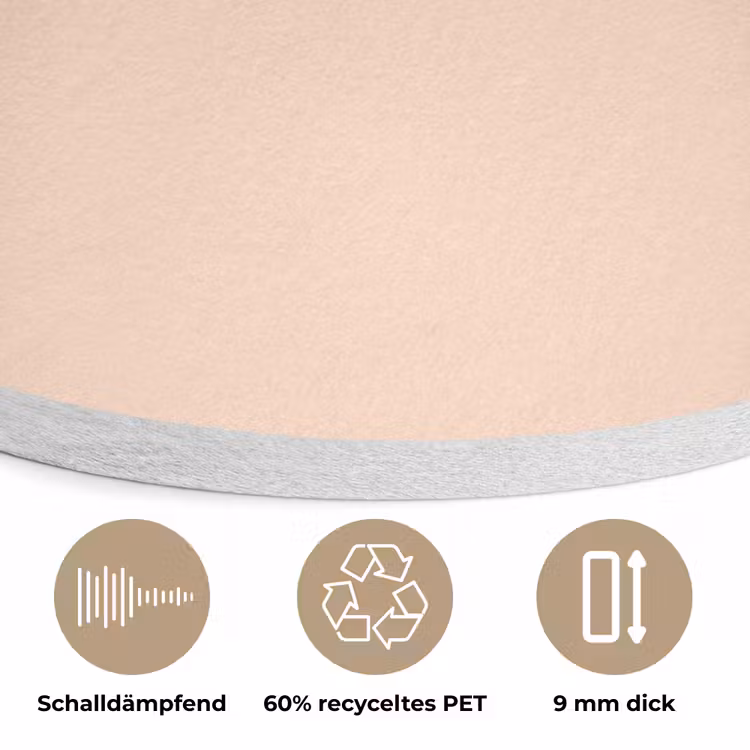 Pale - Peach - Nude Akoestische PET Vilt - Rond klein 838 -closeup_DE