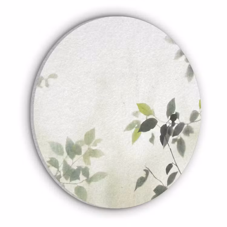 Blad - Schaduw - Natuur - Abstract - Groen Akoestische PET Vilt - Rond klein -3d