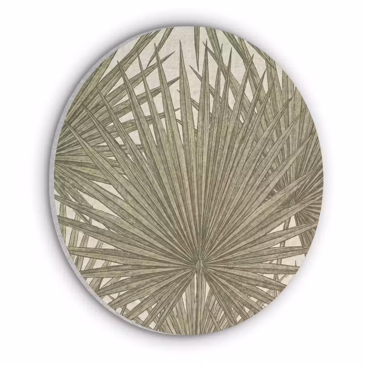 Blad - Tropisch - Patroon - Natuur - Groen Akoestische PET Vilt - Rond klein -3d