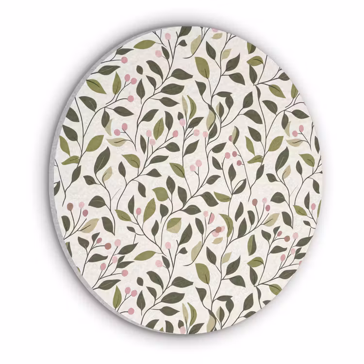 Bladeren - Bessen - Roze Akoestische PET Vilt - Rond klein 838 -3d