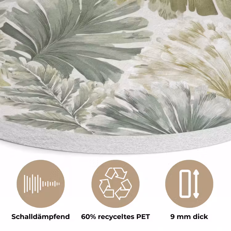 Bladeren - Botanisch - Groen Akoestische PET Vilt - Rond klein 838 -closeup_DE