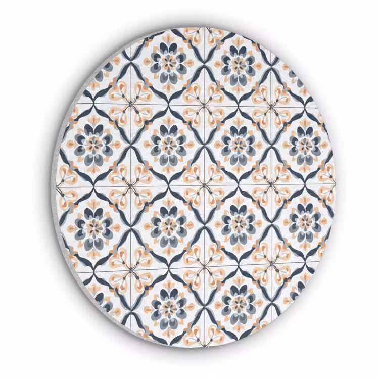Bladvorm - Patroon - Kleurrijk Akoestische PET Vilt - Rond klein 838 -3d