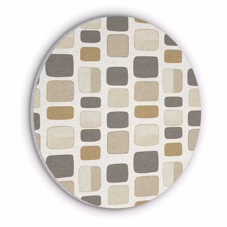 Blokken - Vintage - Grijs Akoestische PET Vilt - Rond klein 838 -3d