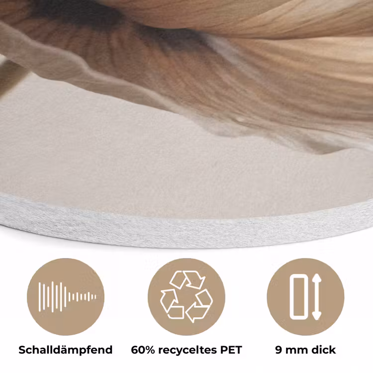 Bloem - Beige - Crème Akoestische PET Vilt - Rond klein -closeup_DE