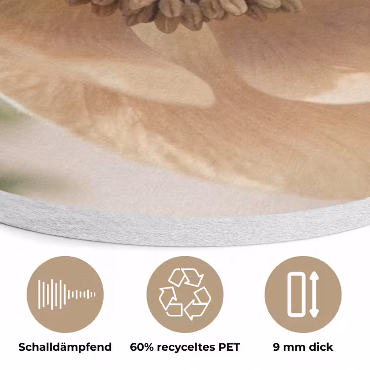 Bloem - Minimalistisch - Groen Akoestische PET Vilt - Rond klein -closeup_DE