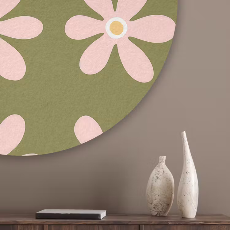 Bloem - Modern - Groen Akoestische PET Vilt - Rond klein 838 -sfeer5_closeup