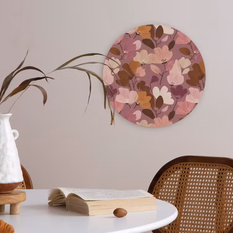 Bloem - Patroon - Roze Akoestische PET Vilt - Rond klein 838 -sfeer3