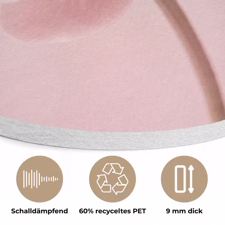 Bloem - Pioenroos - Roze Akoestische PET Vilt - Rond klein -closeup_DE
