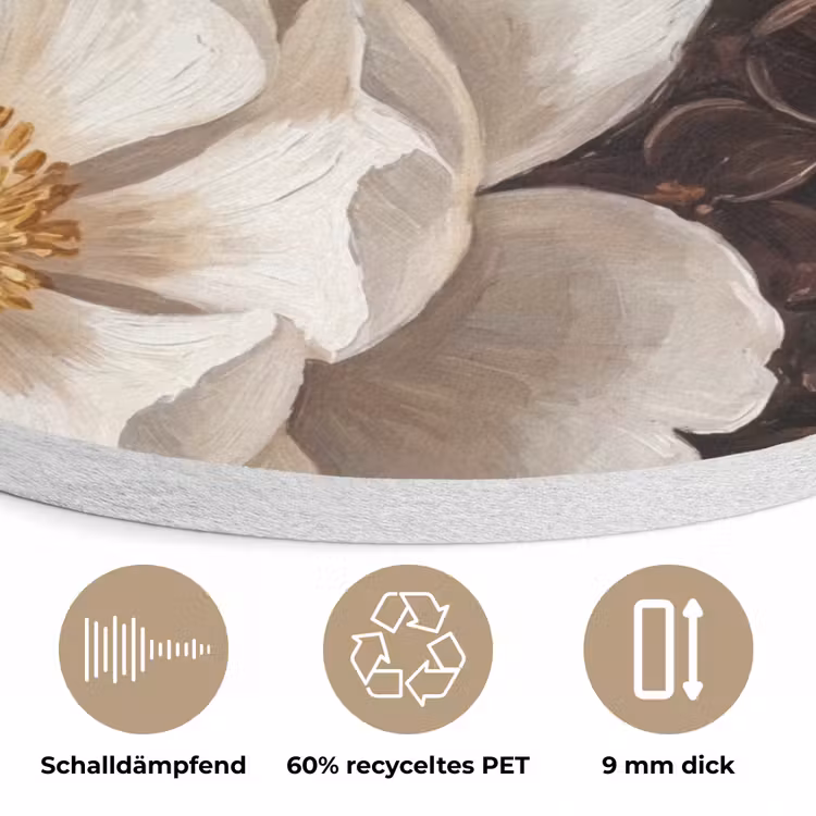 Bloemen - Boeket - Klassiek - Donker - Rood Akoestische PET Vilt - Rond klein -closeup_DE