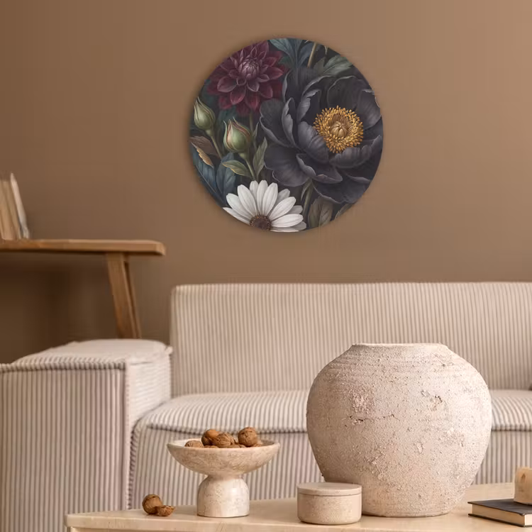 Bloemen - Boeket - Natuur - Klassiek - Weelderig Akoestische PET Vilt - Rond klein -sfeer1
