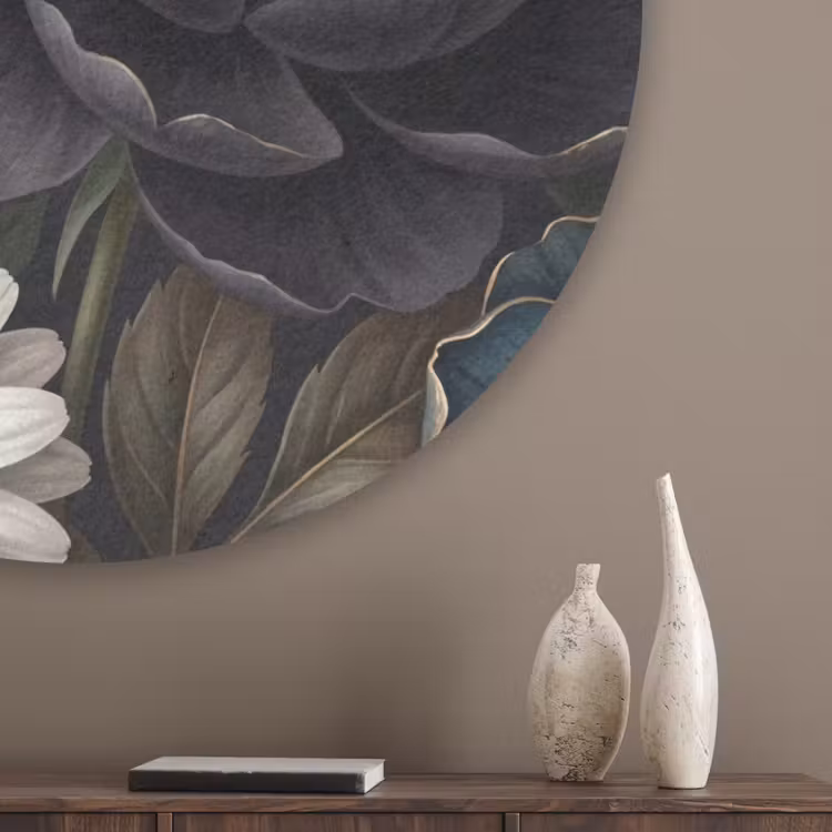 Bloemen - Boeket - Natuur - Klassiek - Weelderig Akoestische PET Vilt - Rond klein -sfeer5_closeup