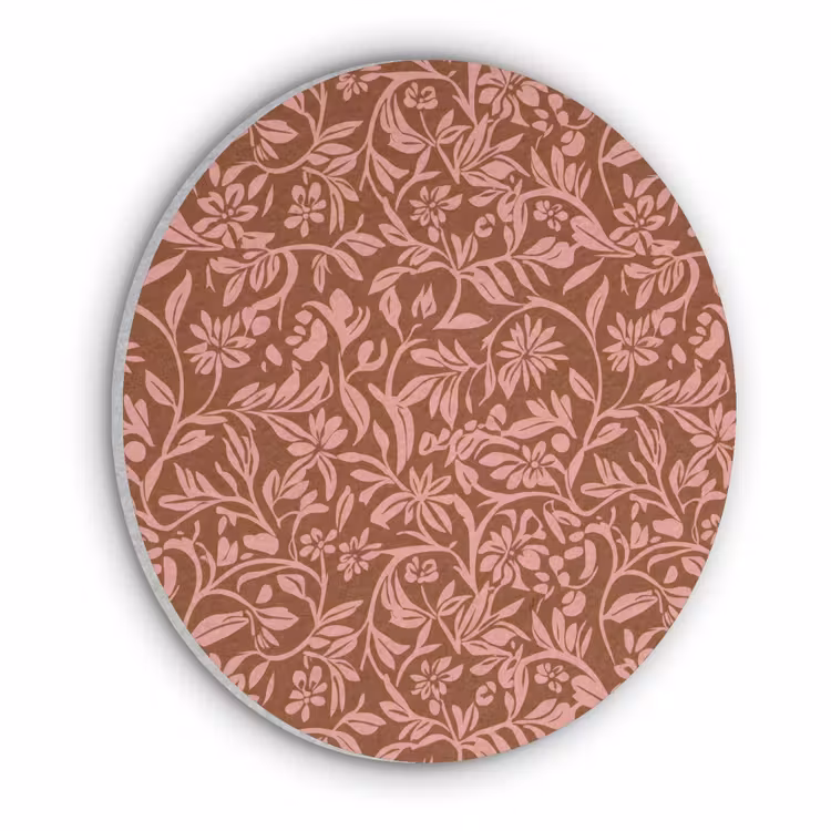 Bloemen - Print - Roze Akoestische PET Vilt - Rond klein 838 -3d
