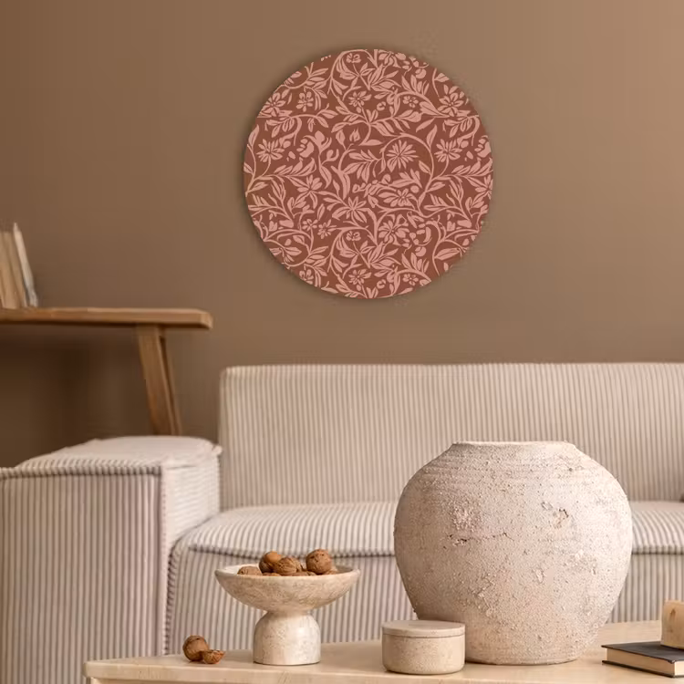 Bloemen - Print - Roze Akoestische PET Vilt - Rond klein 838 -sfeer1