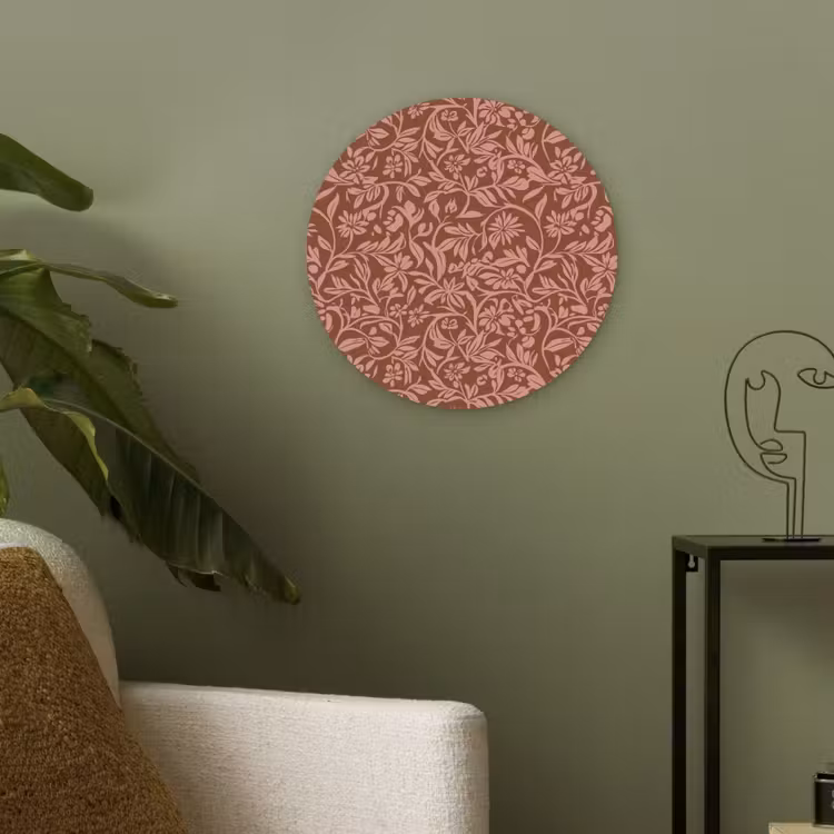 Bloemen - Print - Roze Akoestische PET Vilt - Rond klein 838 -sfeer2
