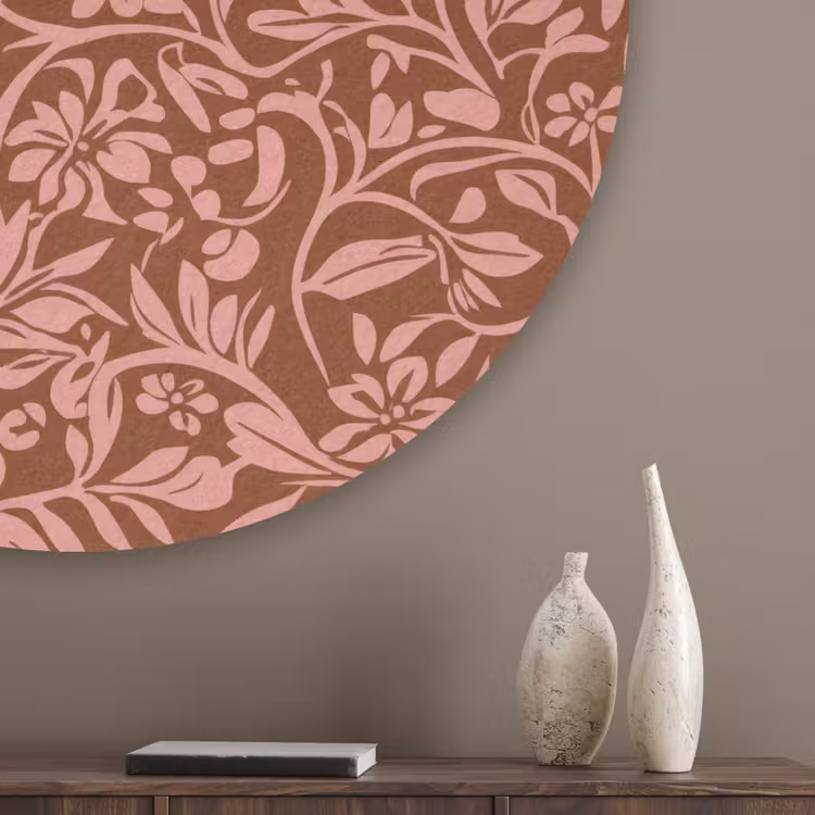 Bloemen - Print - Roze Akoestische PET Vilt - Rond klein 838 -sfeer5_closeup