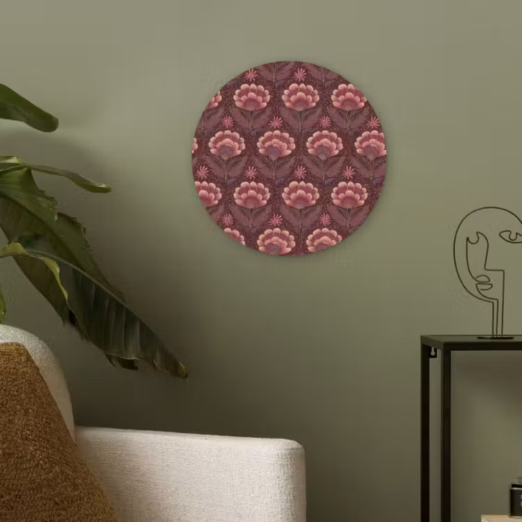 Bloemen - Waaier - Paars Akoestische PET Vilt - Rond klein 838 -sfeer2