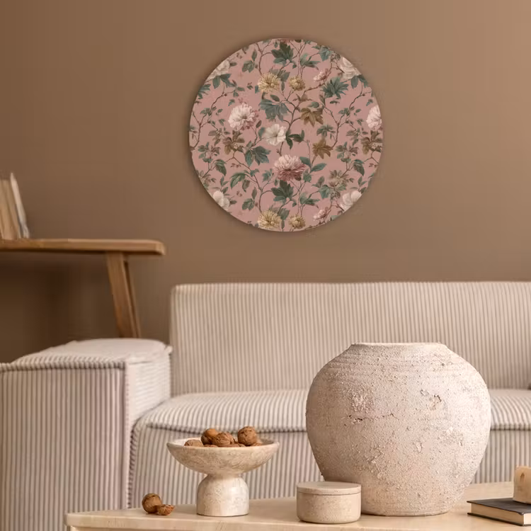 Bloemen - Klassiek - Roze Akoestische PET Vilt - Rond klein 838 -sfeer1